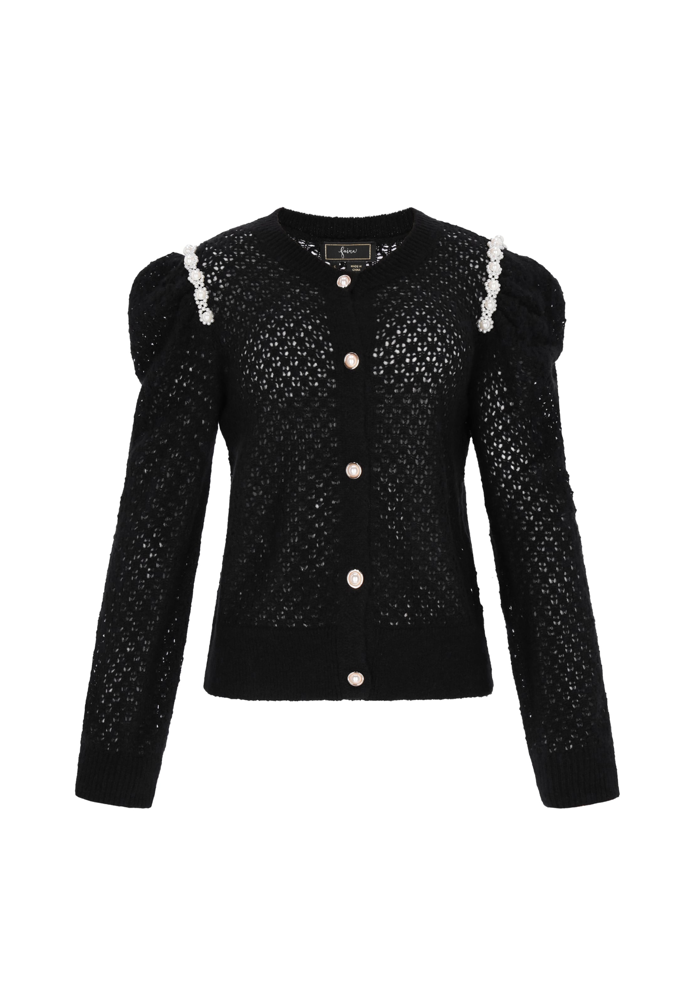 

Faina Вязаный кардиган в черном цвете