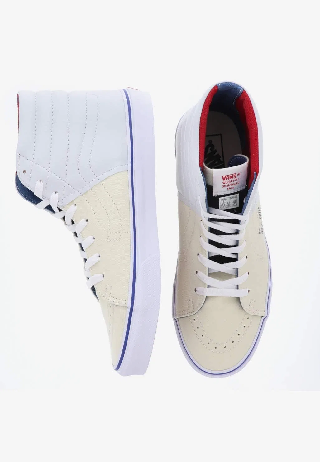 Кроссовки Vans Sk8-Hi Reissue, Natur Stv Marineblau Rot — фото 2