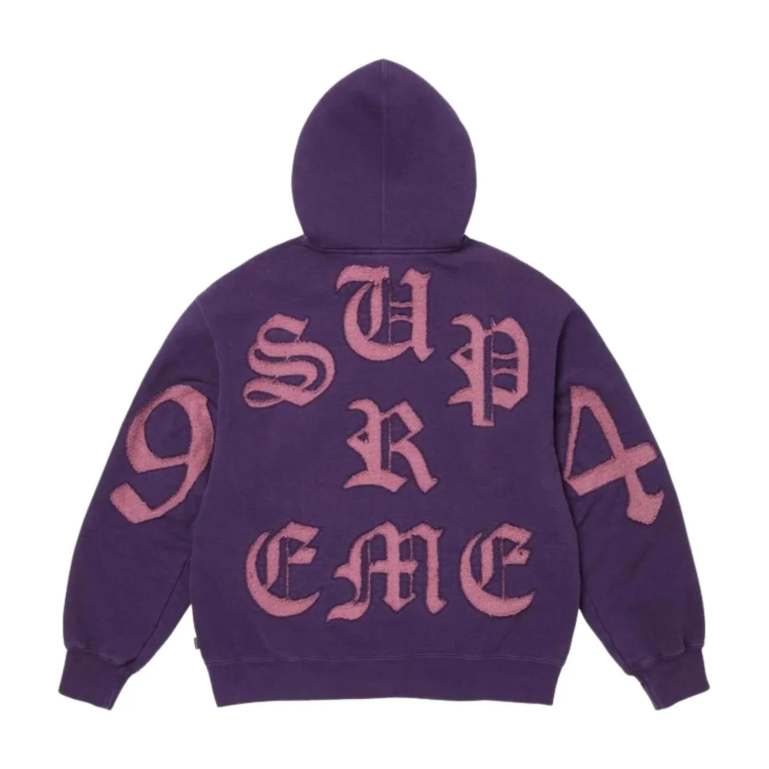 Толстовка Supreme SS26 с вырезами и застежкой-молнией, фиолетовая