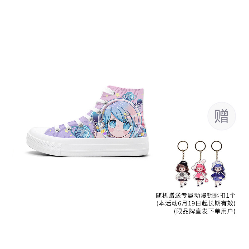 

Холщовые кеды женские высокие A&M, цвет Planet Girl [Gift Edition]