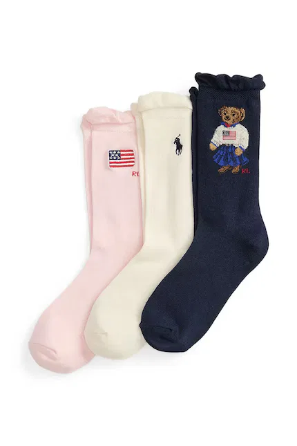 Носки детские 3 шт хлопковые Polo Ralph Lauren, мультиколор