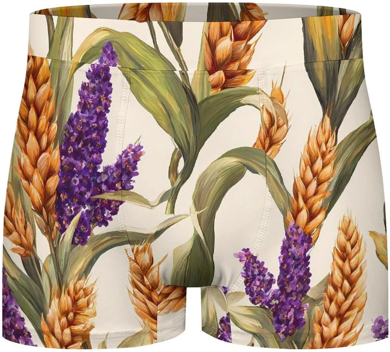 Боксеры с принтом Wheat Sorghum Purple Flowers, Style-5 — фото 4
