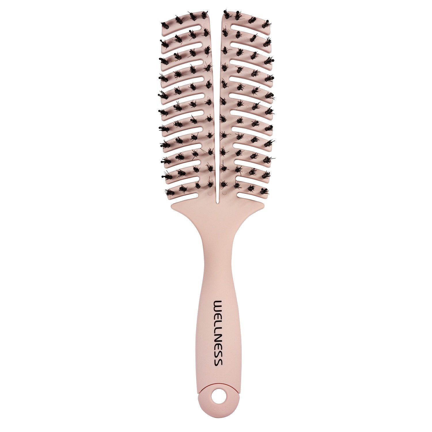 

Плоская расческа с щетиной кабана flat hair brush- pink medium Wellness Premium Products, количество 1 шт.