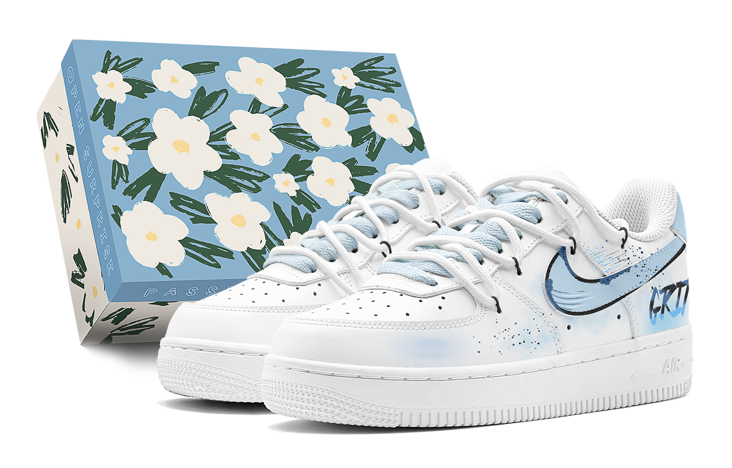 

Детские кроссовки для скейтбординга Air Force 1 LE Low Top для подростков Nike, синий