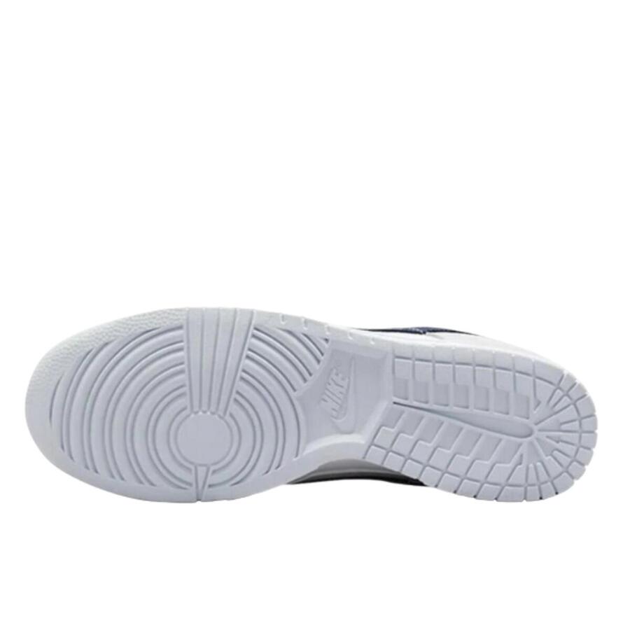 NIKE Кроссовки Dunk Low белого, серого, темно-синего и морского цветов с мини-галочкой — фото 3