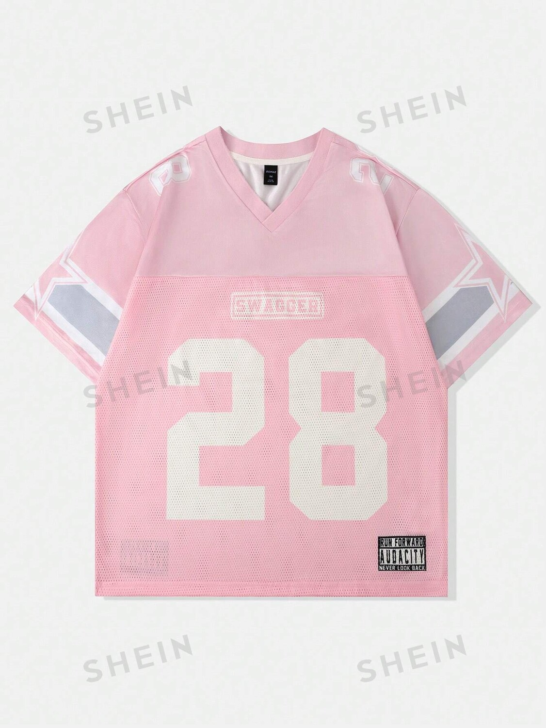 

Футболка Street Life с коротким рукавом Мужская спортивная рубашка, лоскутная ткань, сетчатая текстура, летняя, школьная Romwe, розовый