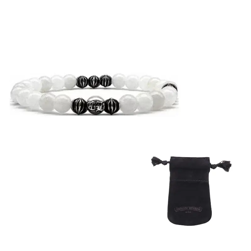 

Chrome Hearts Браслет из белого агата унисекс черно-белый