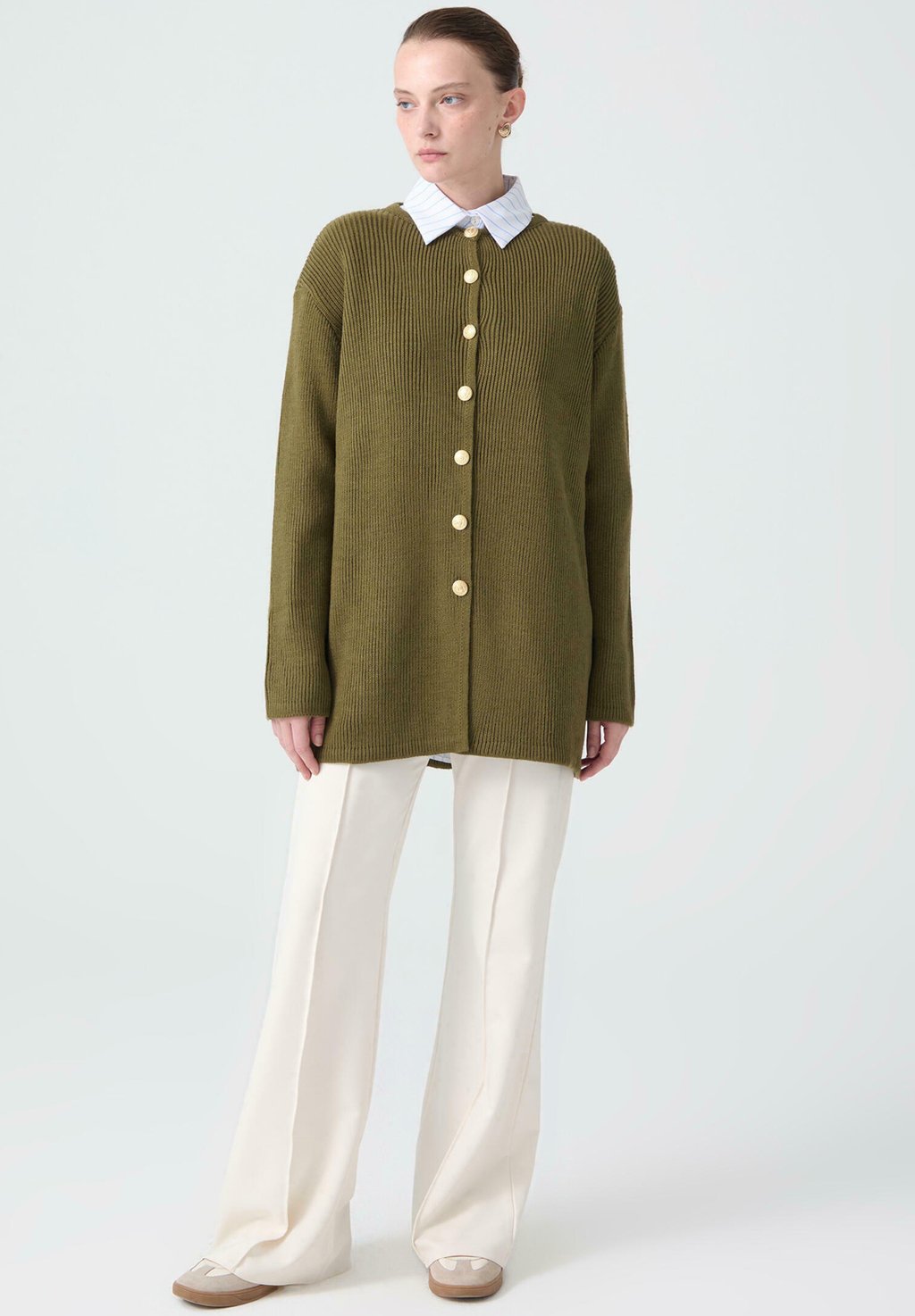 

Кардиган BUTTONED LONG Touché Privé, хаки