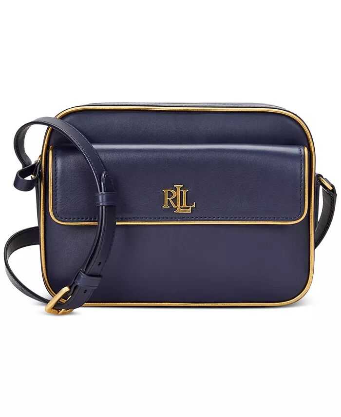 

Двухцветная кожаная маленькая сумка для фотокамеры Marcy Lauren Ralph Lauren, синий