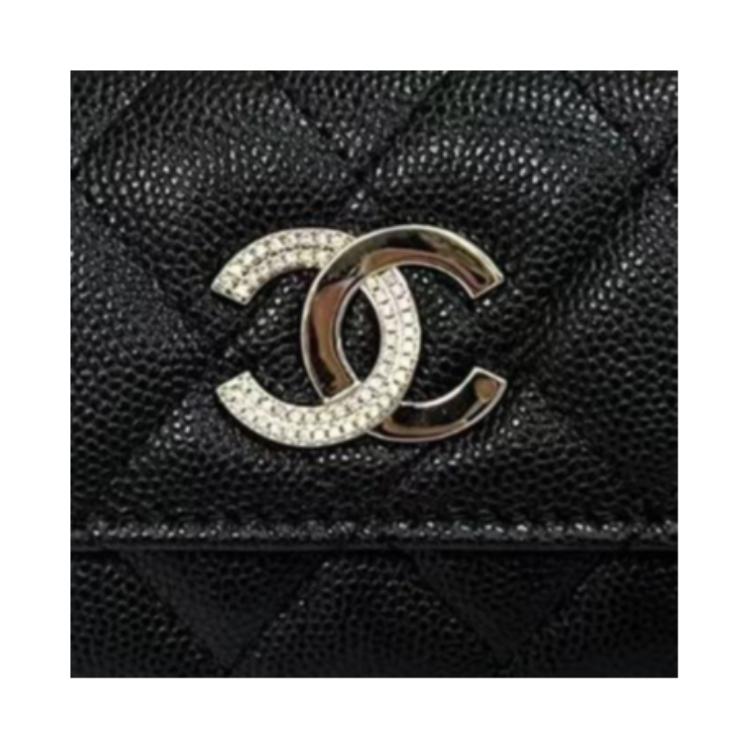 Кожаный кошелек женский черный CHANEL — фото 2