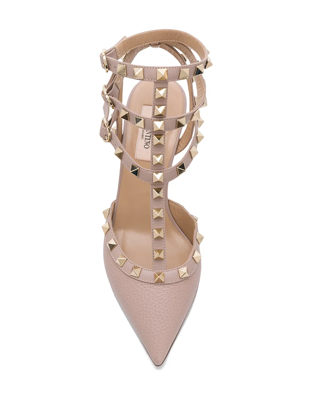 Туфли с заостренным носком и декором Rockstud VALENTINO GARAVANI, розовый — фото 4