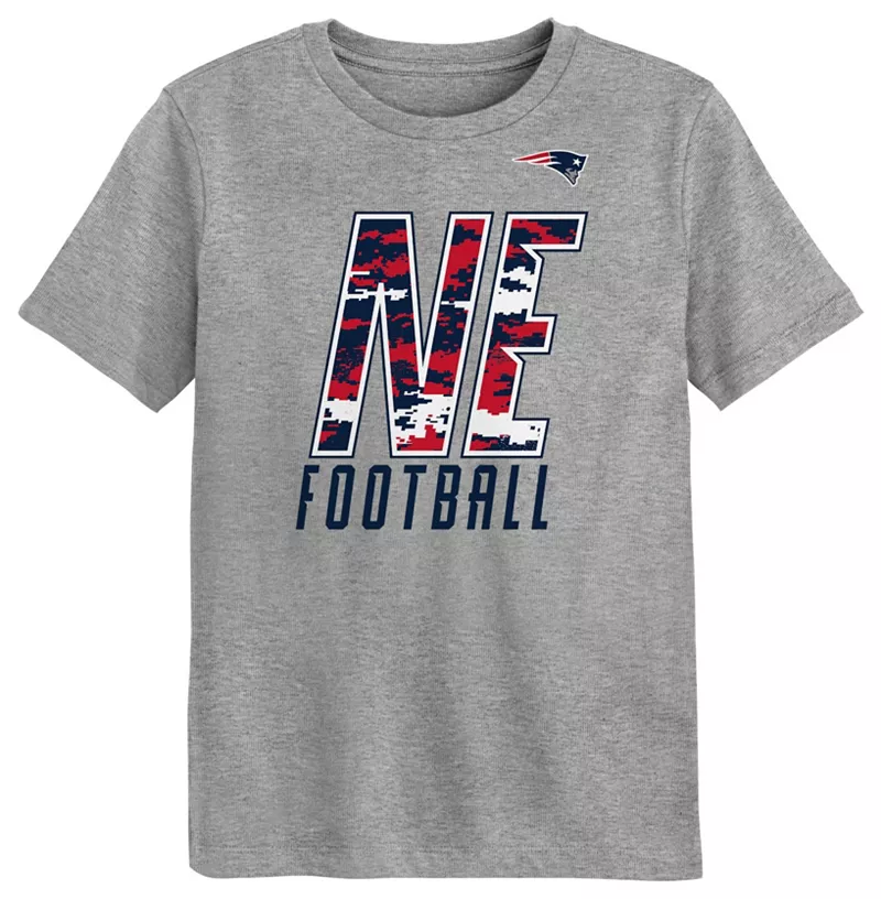 

Одежда команды НФЛ Детская камуфляжная футболка New England Patriots Team темно-серого цвета с вереском NFL Team Apparel
