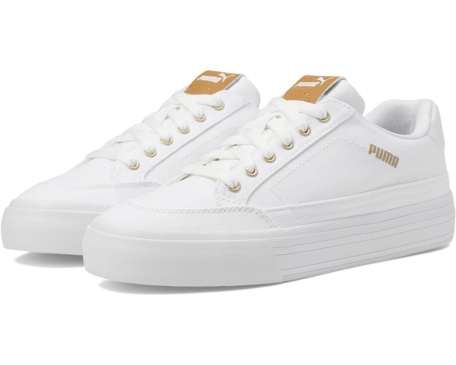 

Кроссовки PUMA Court Classic Vulc First Class, цвет Puma White/Puma Gold