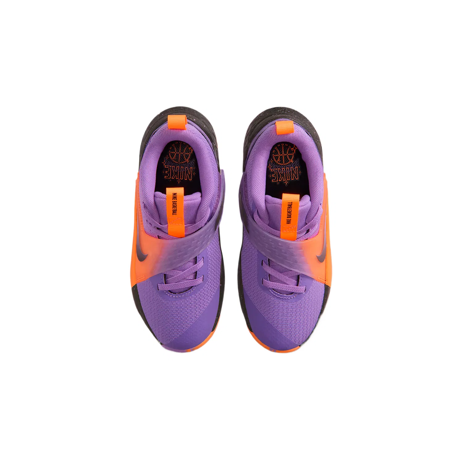 Кроссовки для бега Team Hustle D 12 Mesh Low top Kids' Nike, Bright Violet/Dutch Orange/Cool Gray/Black — фото 4