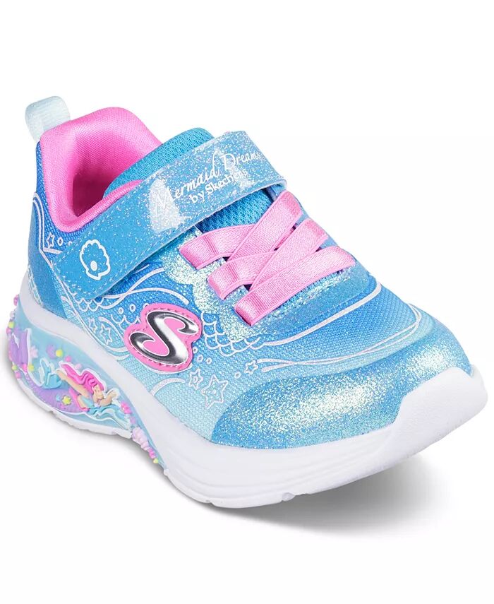 

Кроссовки My Dreamers - Lil Mermaid Light-Up с застежкой-ремешком для малышей от Finish Line Skechers, мультиколор