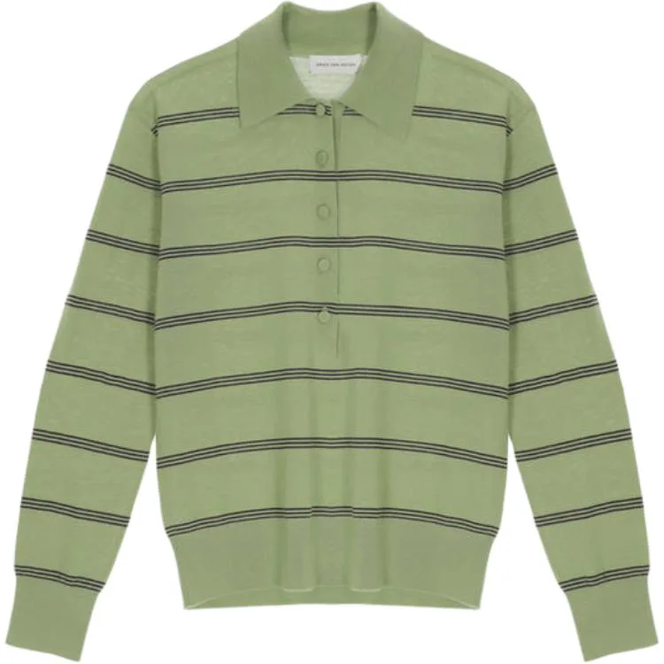 

SS26 Polo Shirt Women's DRIES VAN NOTEN, оливковый зеленый