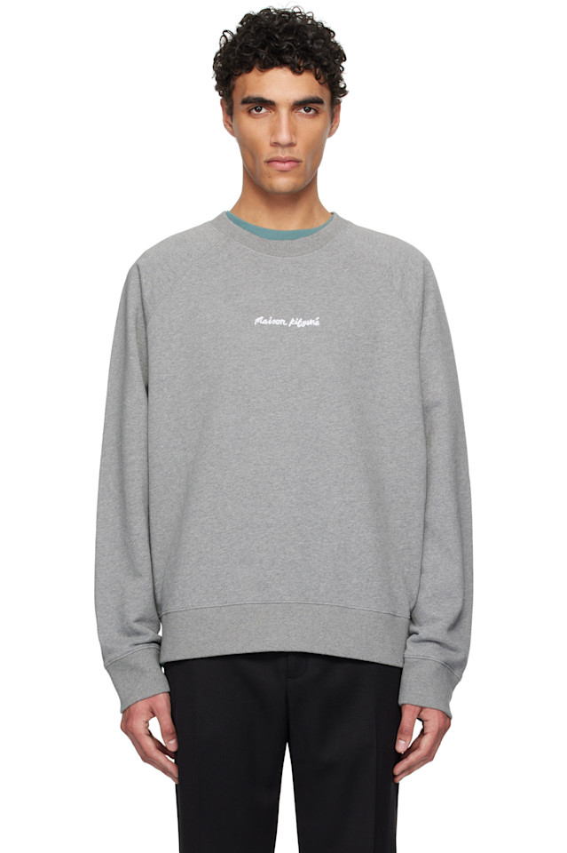

Свитшот оверсайз с вышивкой Maison Kitsuné raglan Maison Kitsuné, серый