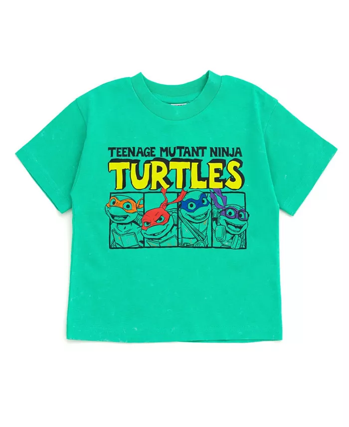 Комплект: футболка и шорты из френч терри TEENAGE MUTANT NINJA TURTLES, зеленый — фото 2