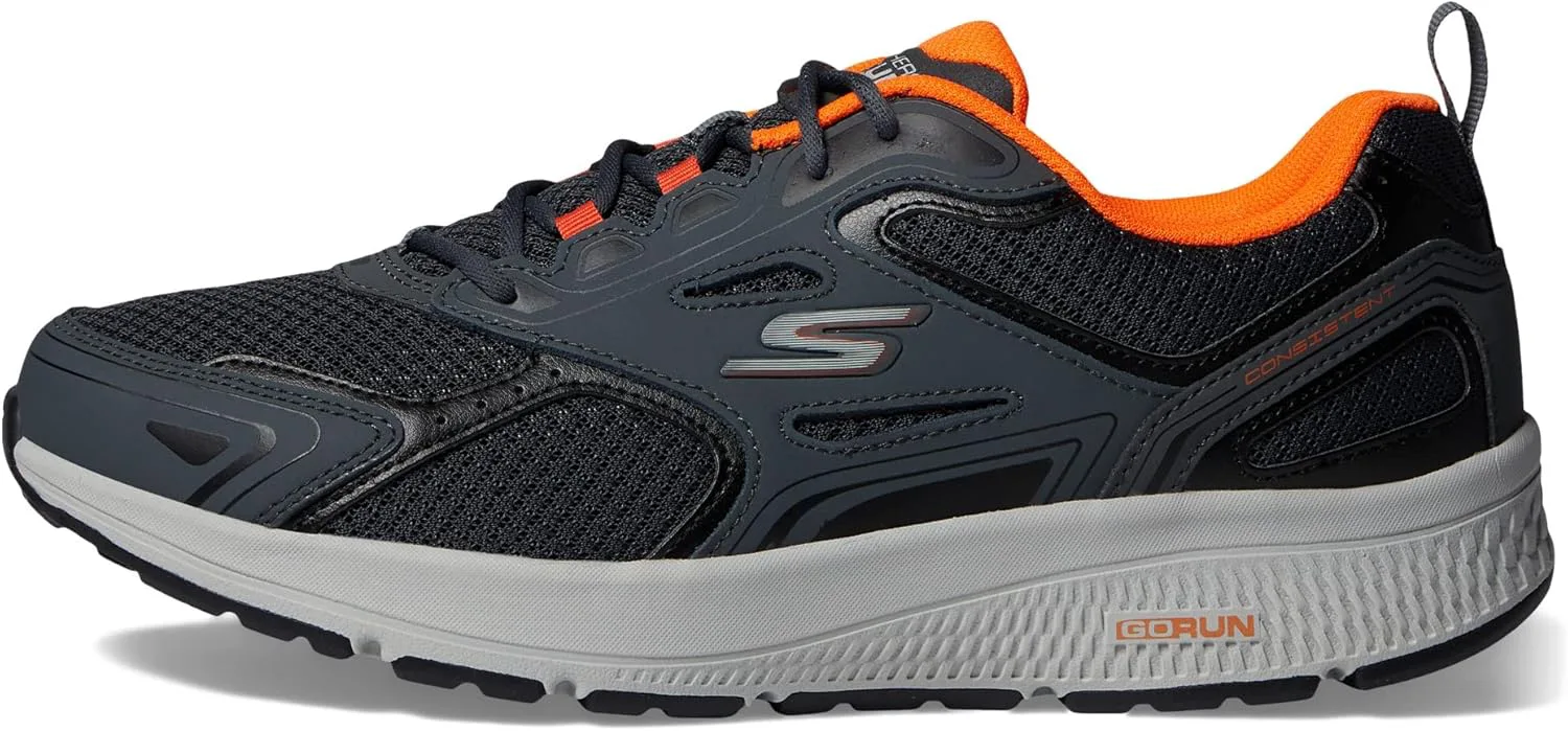 Мужские кроссовки Skechers Go Run Consistent - для бега и ходьбы, серый/оранжевый — фото 4