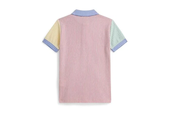 Поло Polo Ralph Lauren Kids Striped Oxford Mesh Polo Shirt, Harbor Island Blue/Multicolor — фото 2