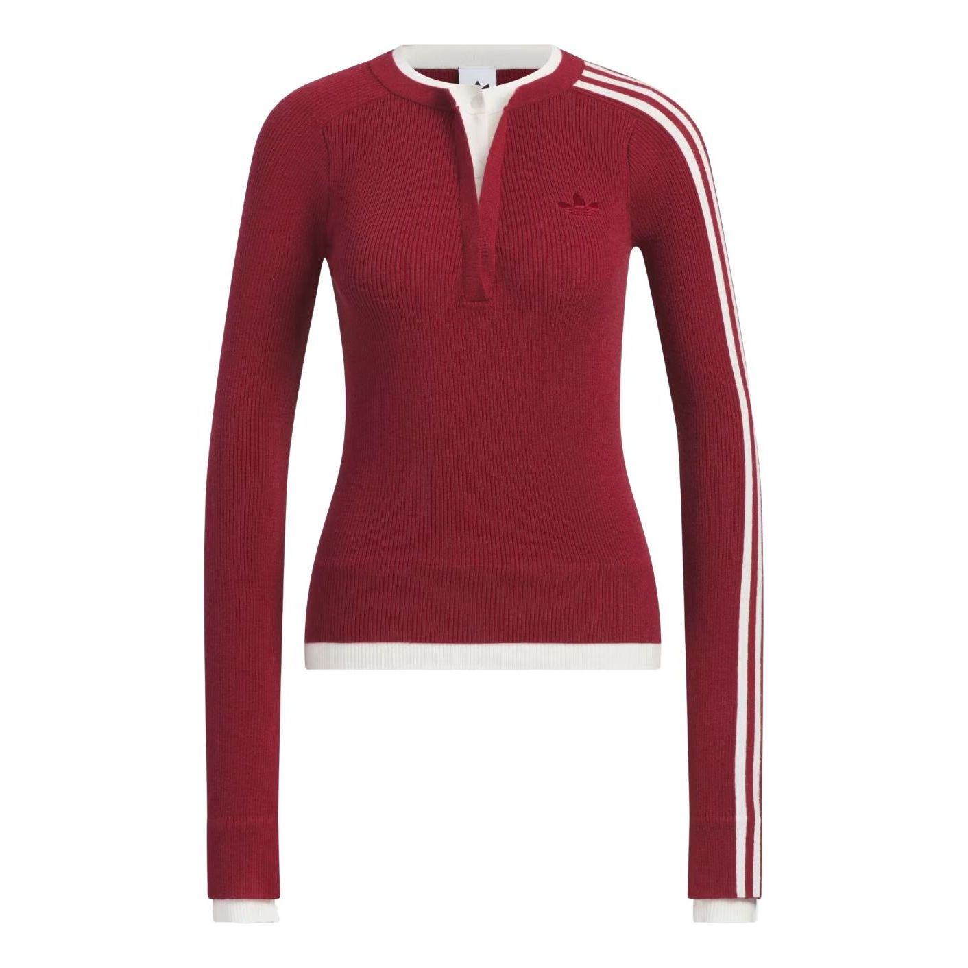 

(WMNS) Толстовка Adidas Premium 3S на пуговицах, цвет «Collegiate Burgundy»