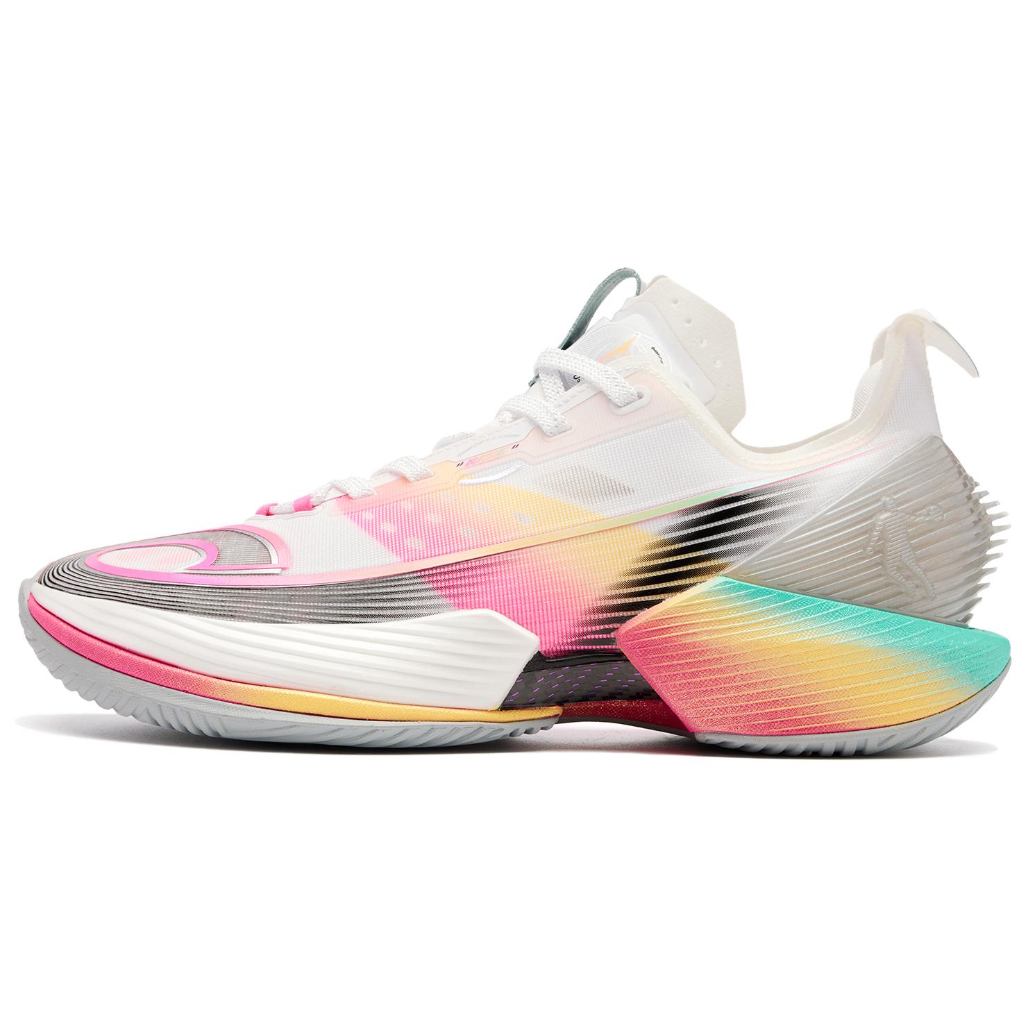 

QIAODAN Мужские баскетбольные кроссовки FE RISE низкие белые зеленые амортизация поддержка сцепление воздухопроницаемость