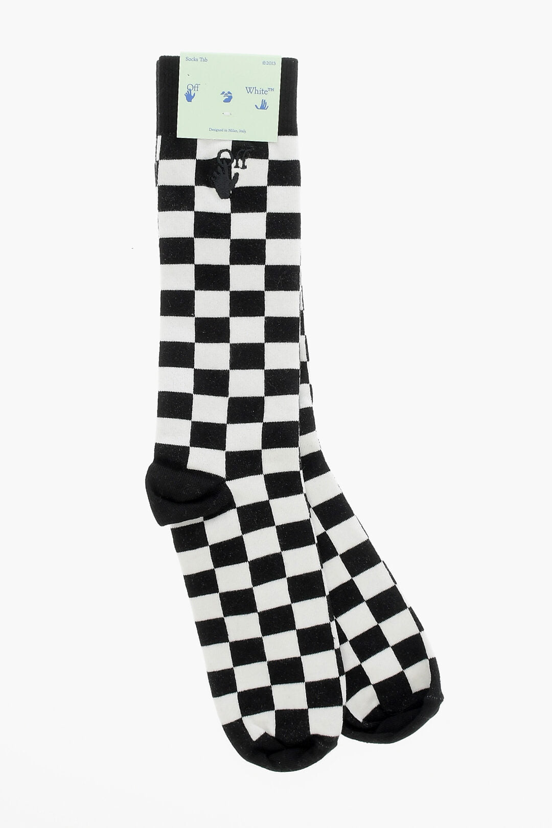

Носки средней длины из смеси хлопка и ткани Off-White с узором HAND OF CHECK