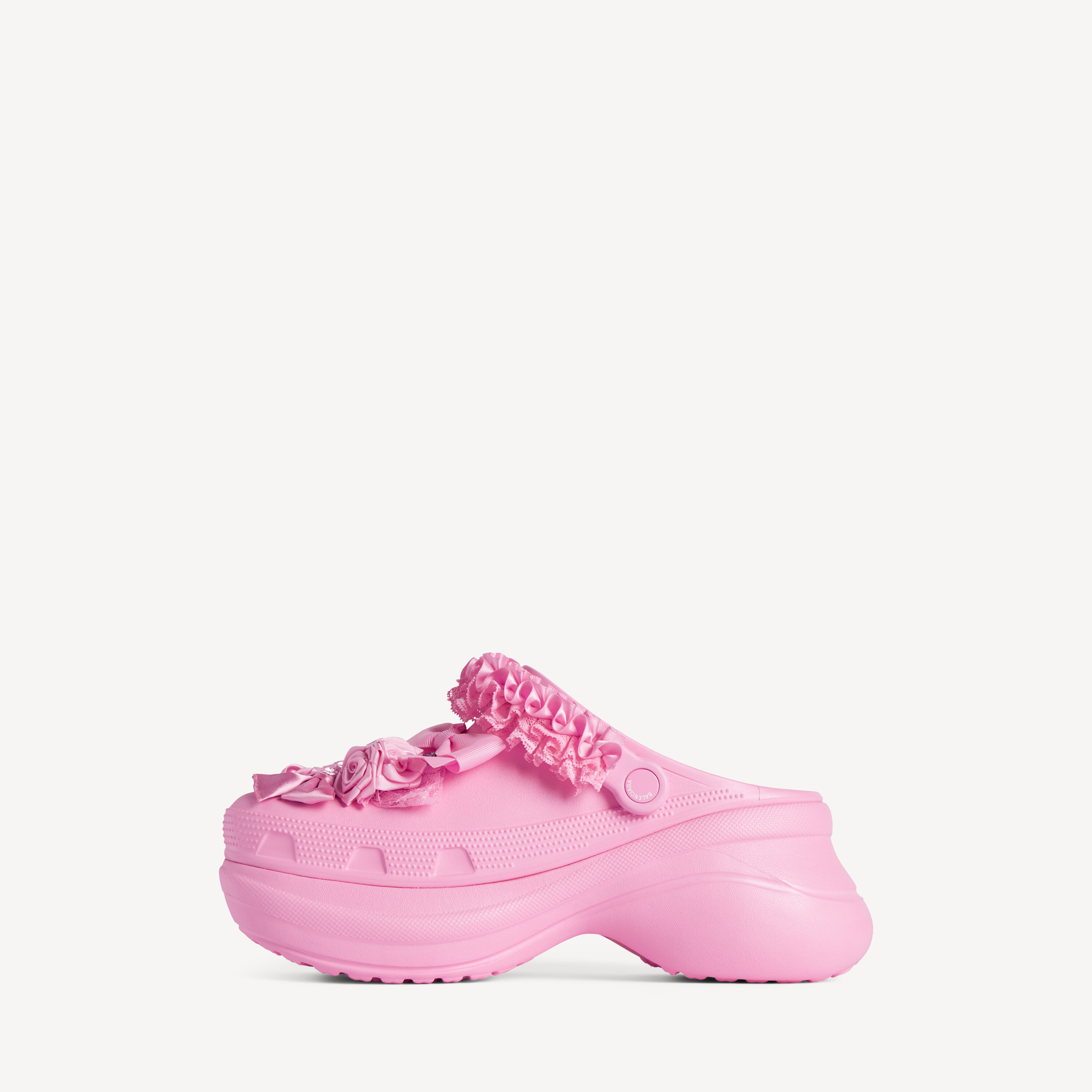 Женские сабо crocs mule jibbitz светло-розовые BALENCIAGA, светло-розовый — фото 4