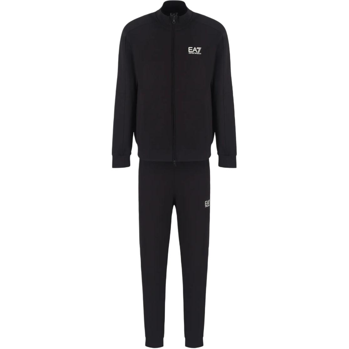 

Хлопковый спортивный костюм с логотипом EMPORIO ARMANI, черный