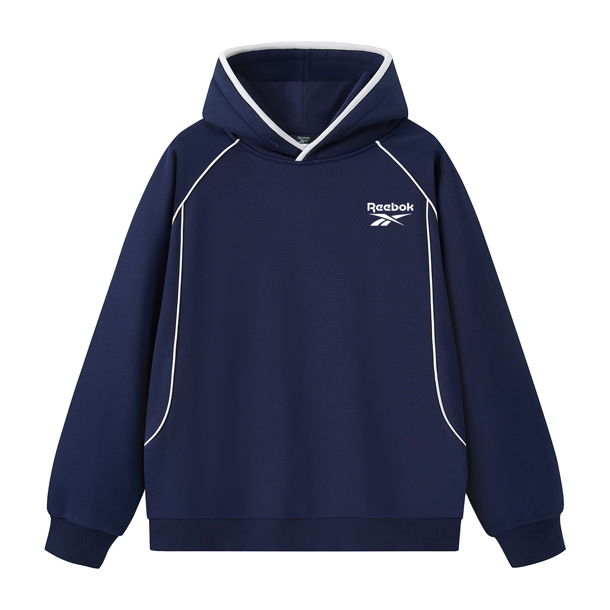 

Толстовка унисекс с капюшоном, средней плотности ткани Reebok, темно-синий