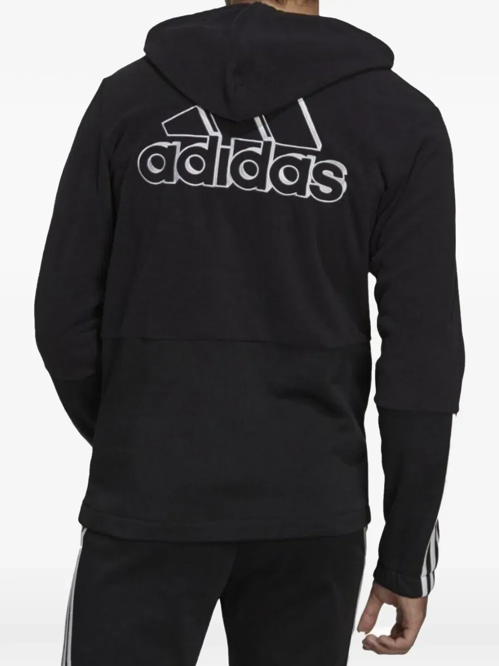 Толстовка Essentials с большим логотипом и застежкой-молнией Adidas, черный — фото 2