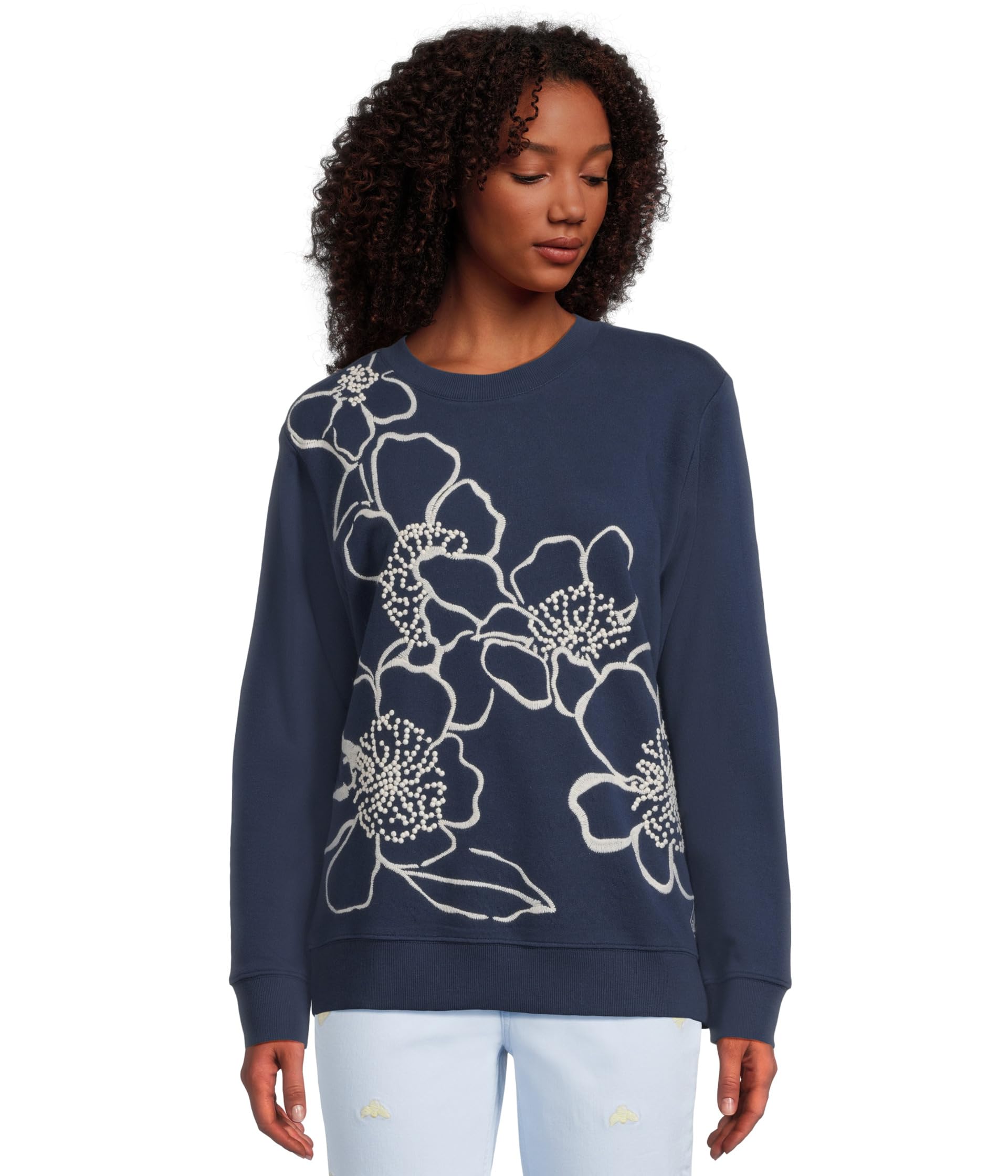 

Толстовка Lilly Pulitzer Ballad Long Sleeve Sweatshirt, цвет Low Tide Navy Go Big Embroidery