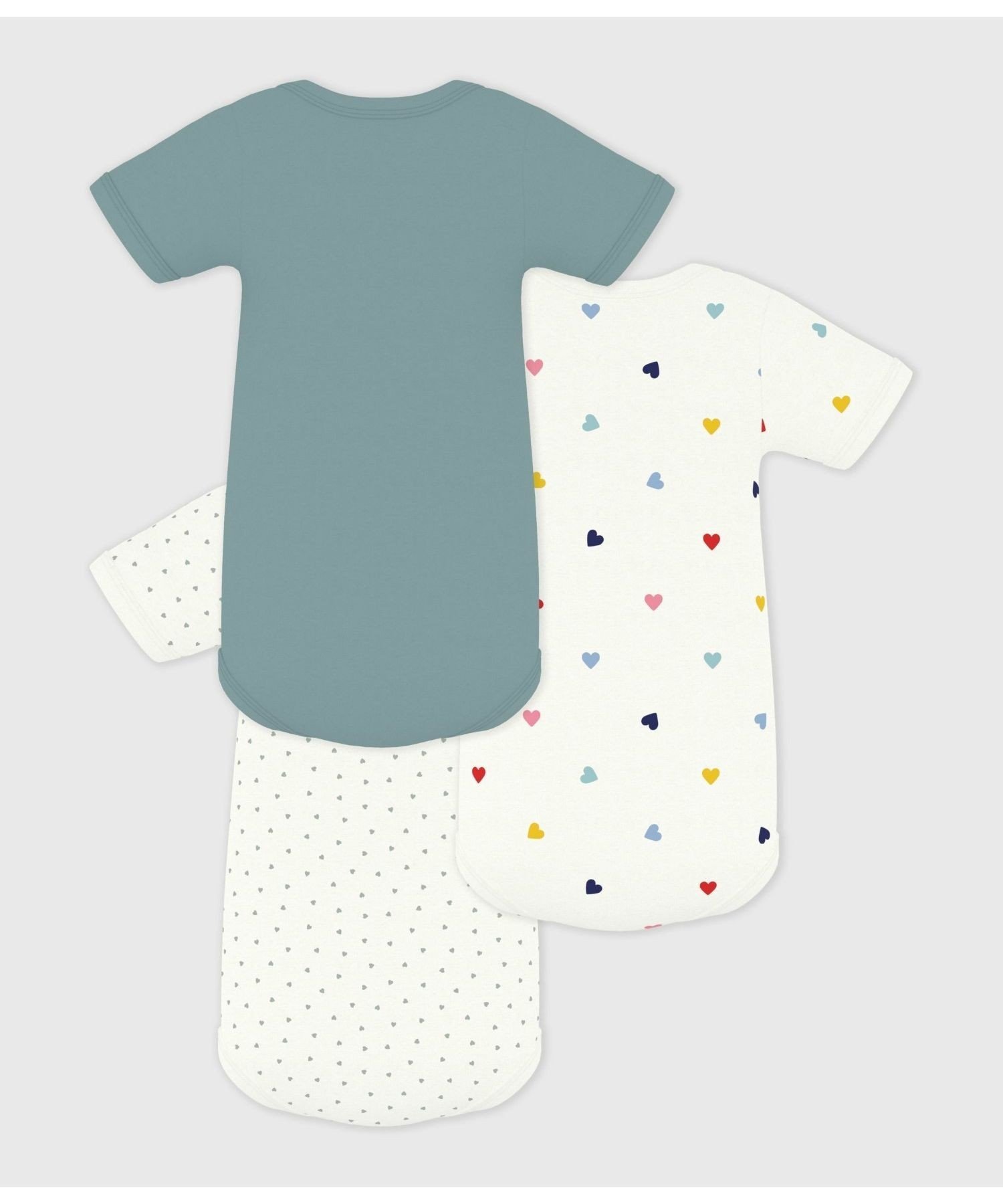 Боди с короткими рукавами (комплект из 3 предметов) PETIT BATEAU, Multicolor 1 — фото 2