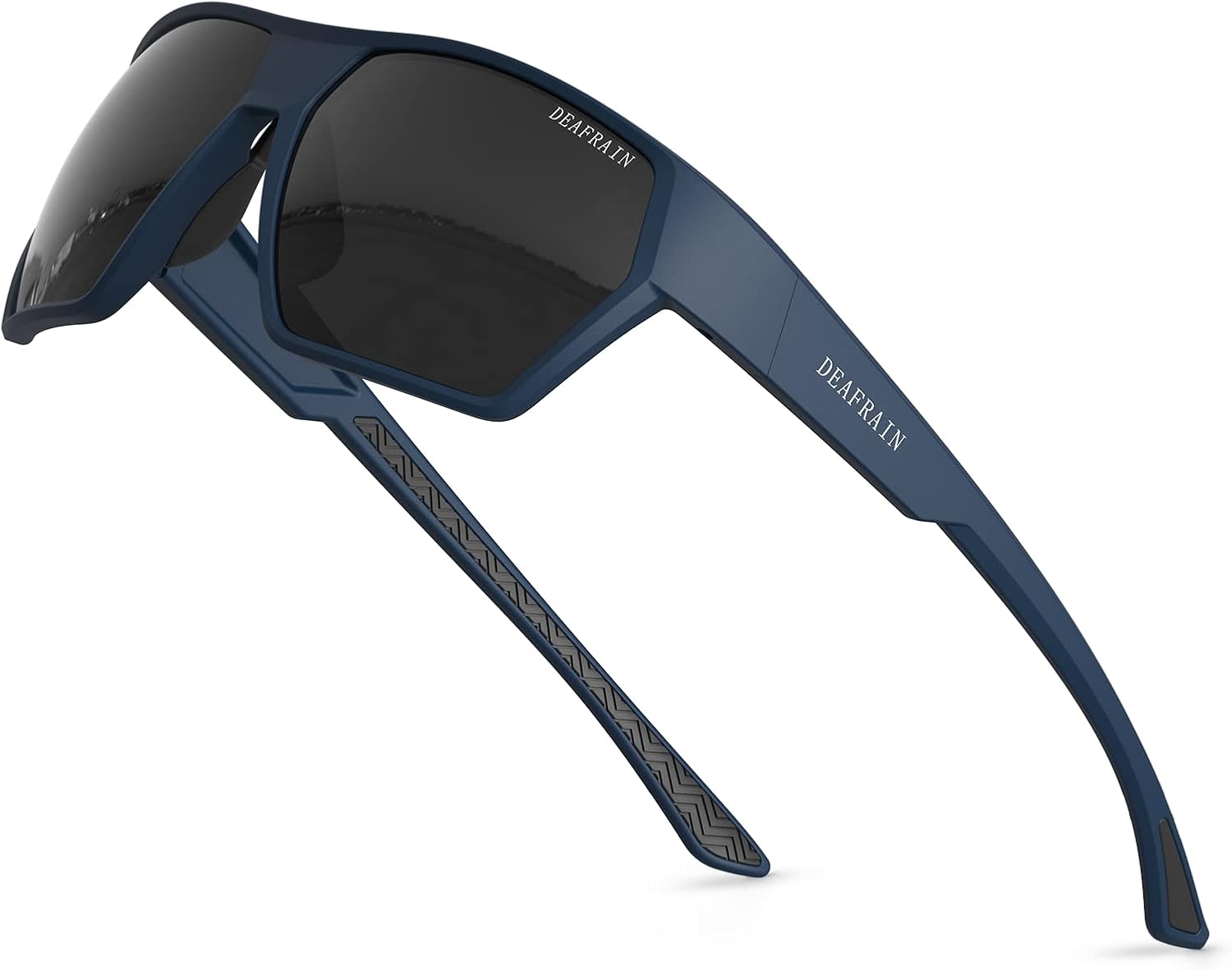 

Поляризованные спортивные солнцезащитные очки DEAFRAIN для мужчин и женщин, небьющаяся оправа, для вождения, рыбалки, велоспорта, бега, бейсбола, с защитой от УФ-излучения, Frame: Navy Blue /Color: Smoke Lens