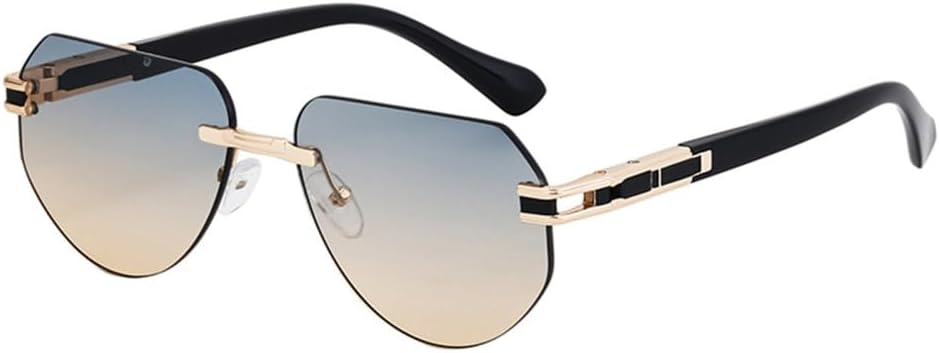 

Винтажные солнцезащитные очки LVTFCO без оправы для мужчин, модные солнцезащитные очки неправильной формы без оправы для женщин, очки с защитой от УФ-излучения UV400, 4