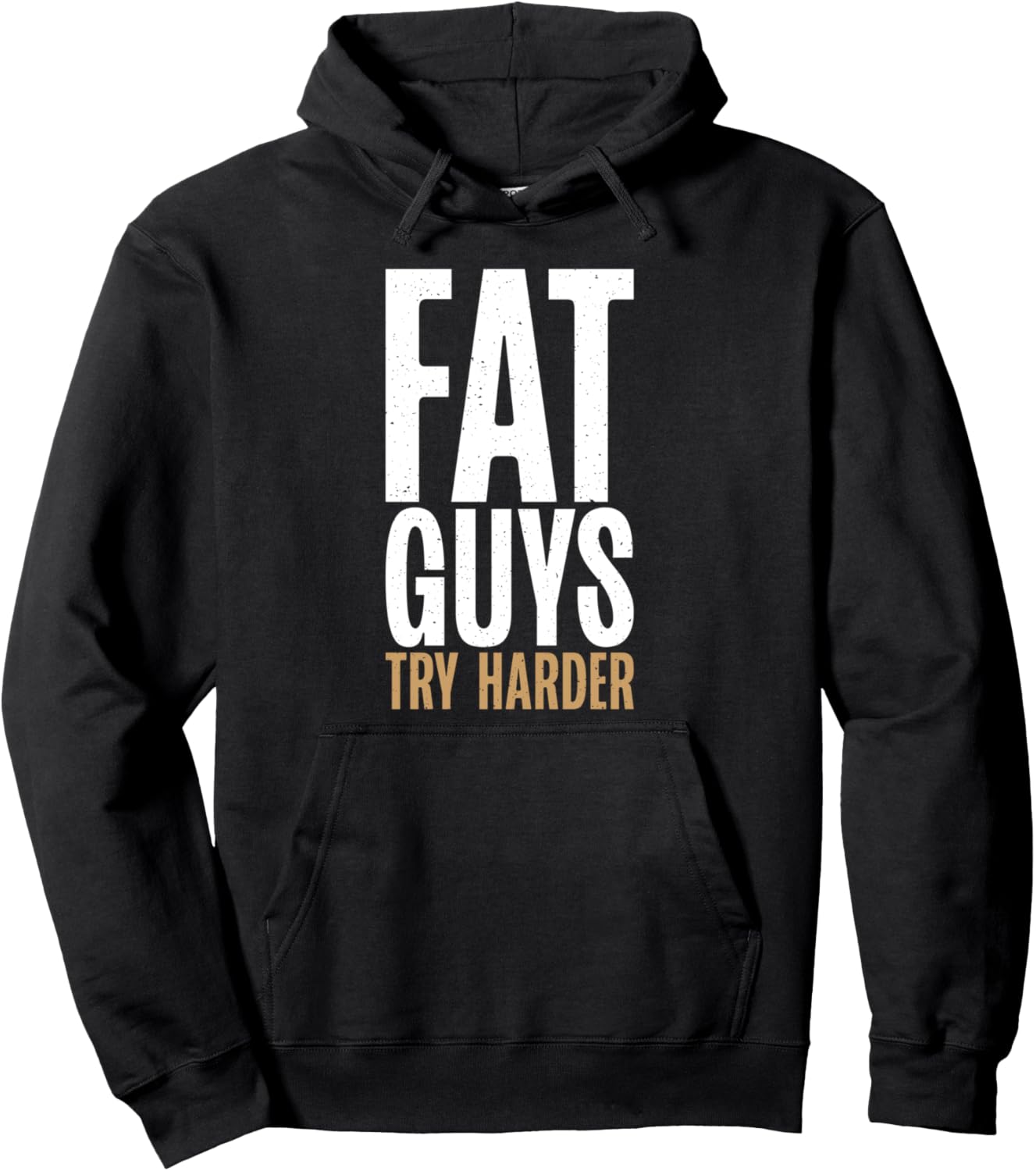 

Толстовка с забавным рисунком толстяка Толстые парни стараются больше Funny Fat Gifts, черный