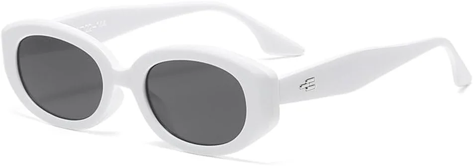 

Модные солнцезащитные очки для женщин и мужчин, овальные, в стиле ретро, ​​повседневные, стильные, для путешествий, с защитой от УФ-излучения UV400 MTZJH, White