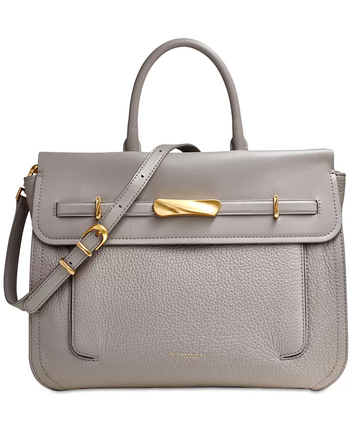

Сумка через плечо Oceanside из кожи с верхней ручкой Donna Karan New York, серый