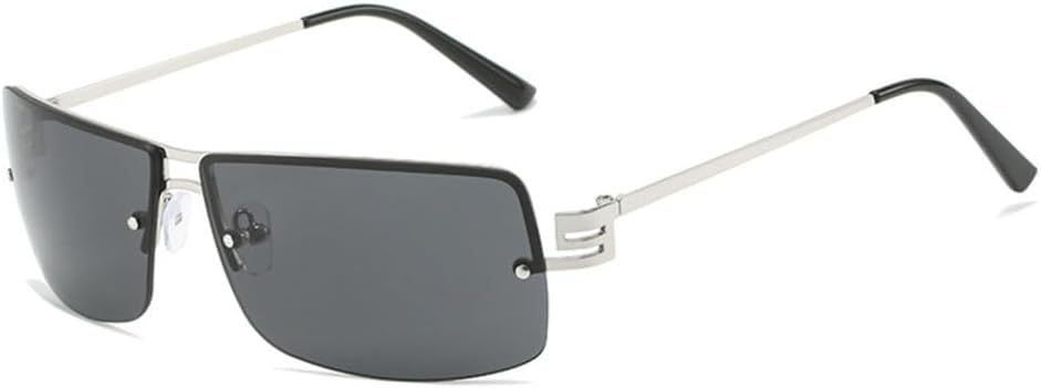 

Солнцезащитные очки без оправы квадратной формы 2027 года для женщин и мужчин, модные солнцезащитные очки с оригинальными линзами, винтажные панк-очки для вождения MTZJH, Black