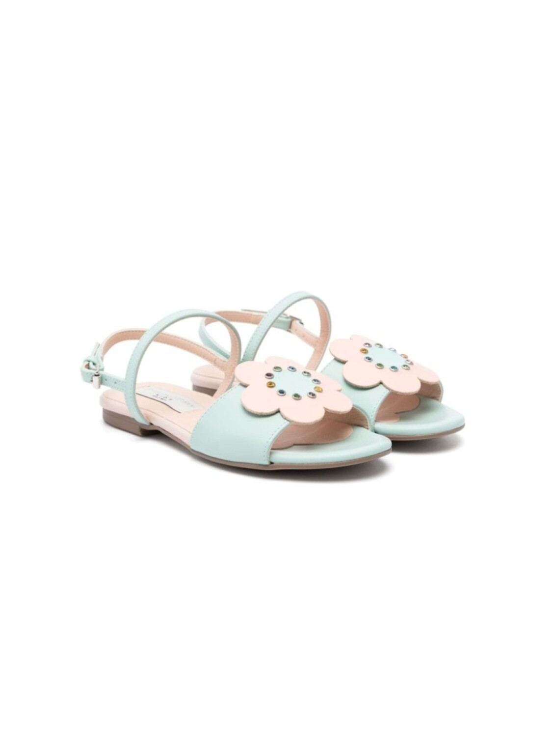

Stella McCartney Kids сандалии из искусственной кожи с цветочным аппликацией, зеленый
