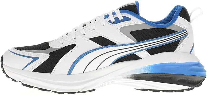 Мужские кожаные кроссовки PUMA Hypnotic, белые-королевские синие-черные, размер 9.5 — фото 4