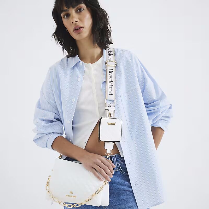 

Сумка через плечо River Island Embossed chain белого цвета