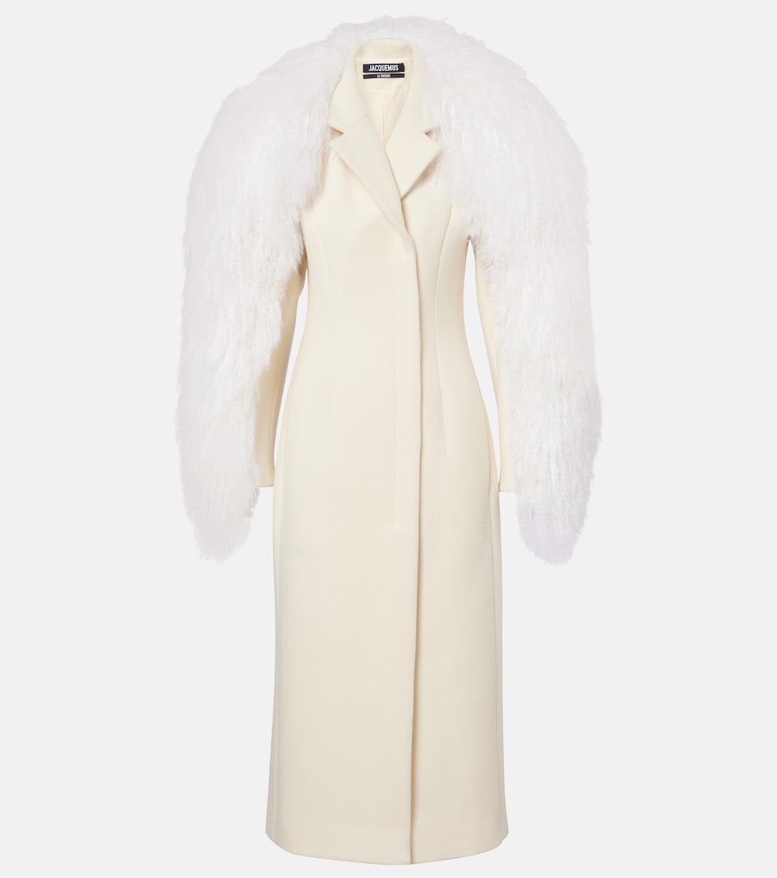 

Пальто из натуральной шерсти с отделкой из овчины Jacquemus, Off-White