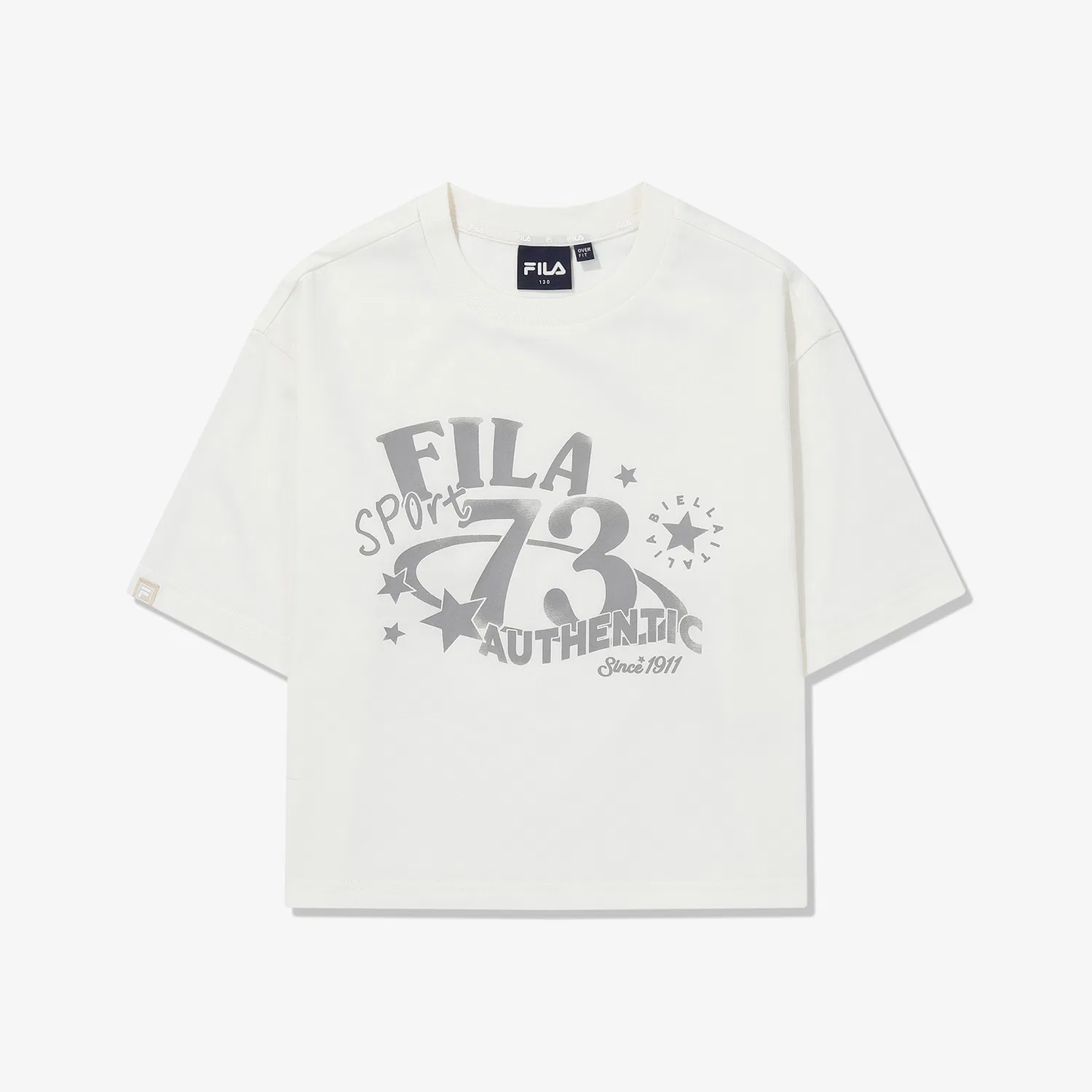 Детская футболка свободного кроя белая от Fila Kids — фото 2
