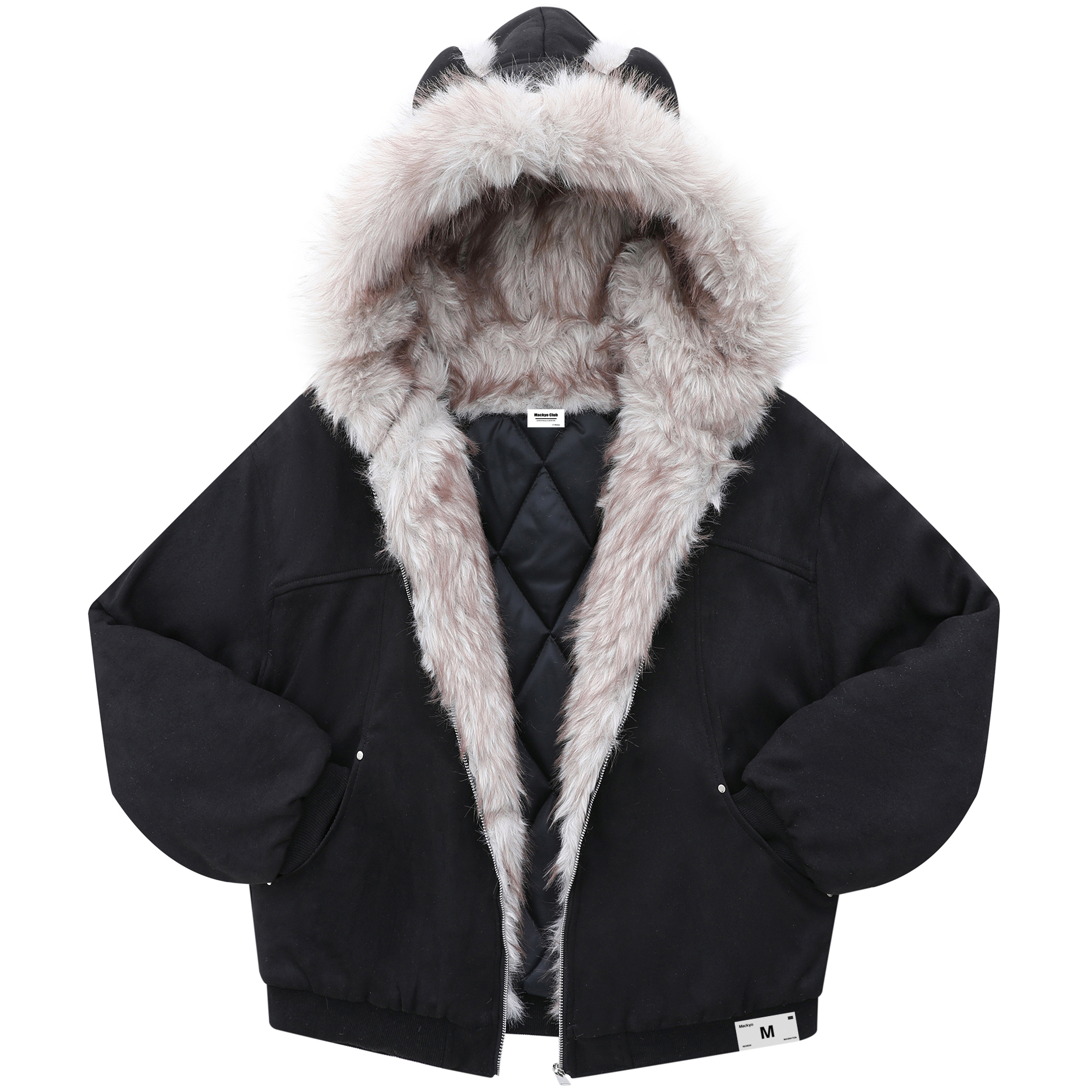 

Mackyo Парка Unisex Black с капюшоном утепленная