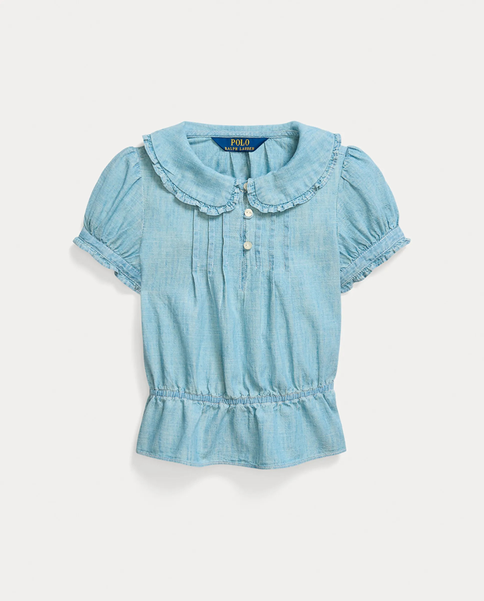 

Детская блузка с баской из хлопка Polo Ralph Lauren, синий