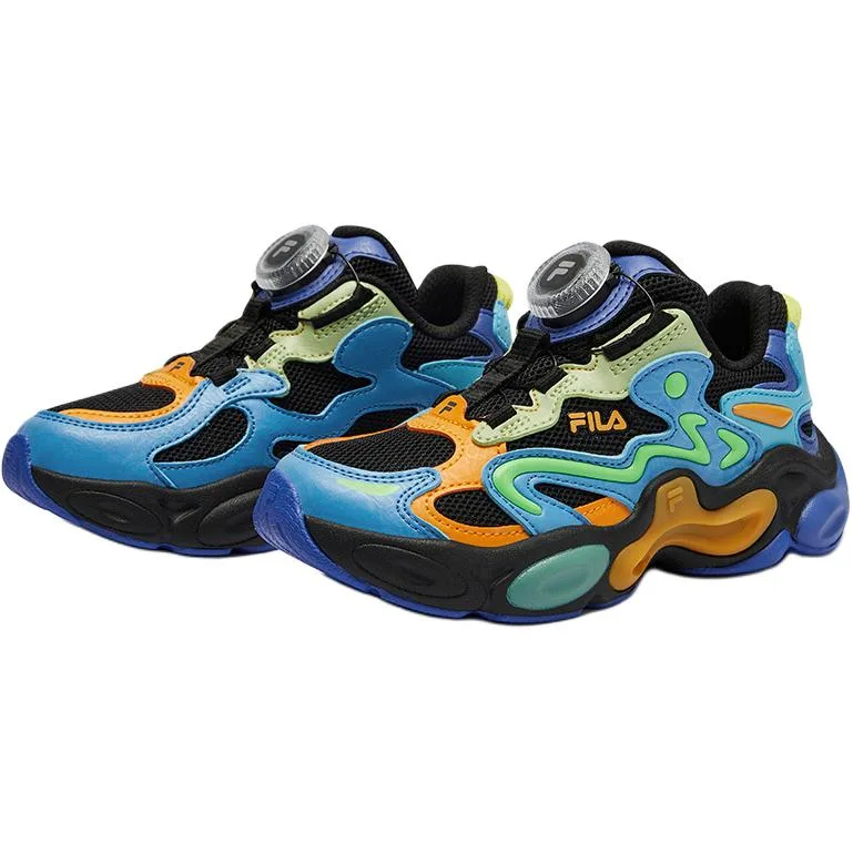 Беговые кроссовки для дошкольников FILA KIDS, Black/Mabry Blue/Orange/Green — фото 4