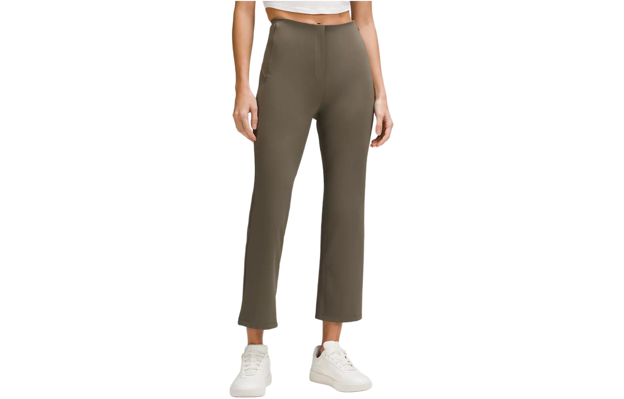 

Укороченные брюки Smooth Fit Pull-On с высокой талией, повседневные женские брюки Lululemon, Army Green
