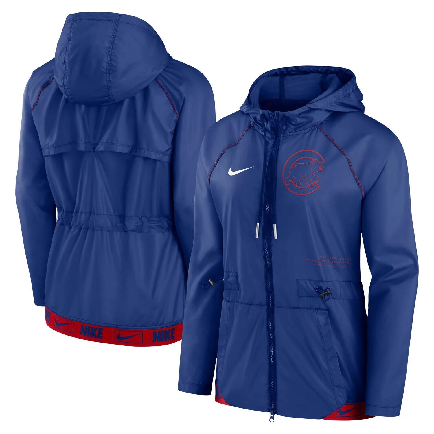 

Женская куртка с капюшоном и молнией во всю длину Nike Royal Chicago Cubs Nike