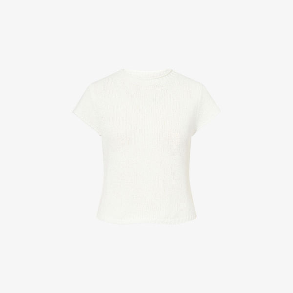 

Топ вязаный Dissh Leo с воронкообразным воротом, белый